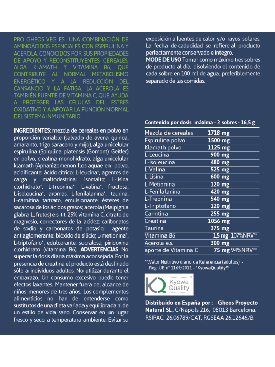 PRO GHEOS VEG 30 sobres de 5,5 g
